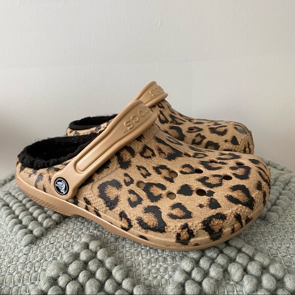 leopard print lined crocs